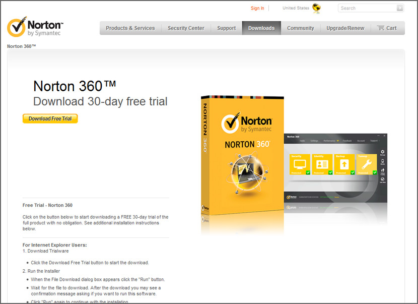 norton 360 internet security free trial 90 days