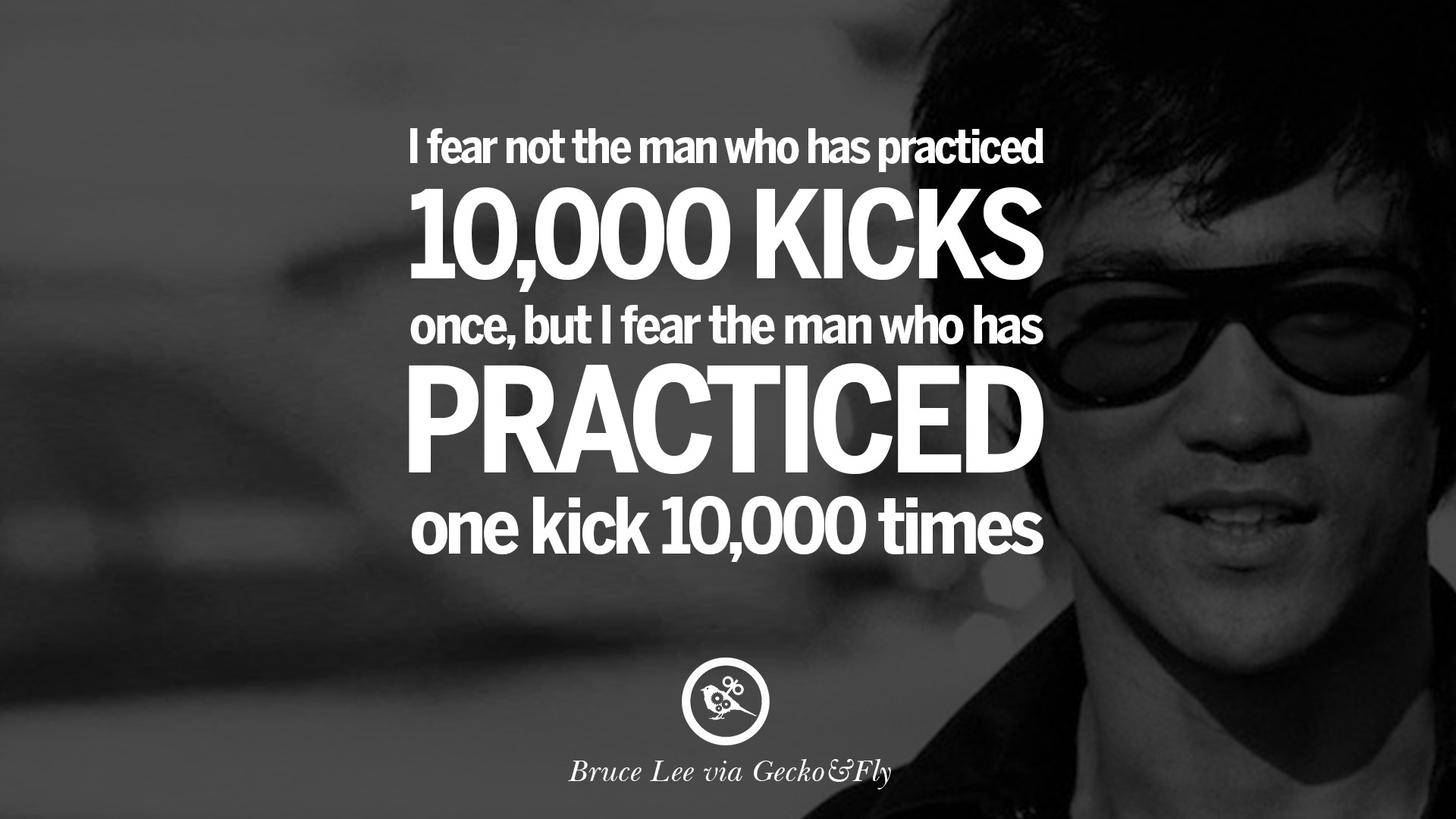 bruce lee quotes I fear not the man who has practiced 10,000 kicks once