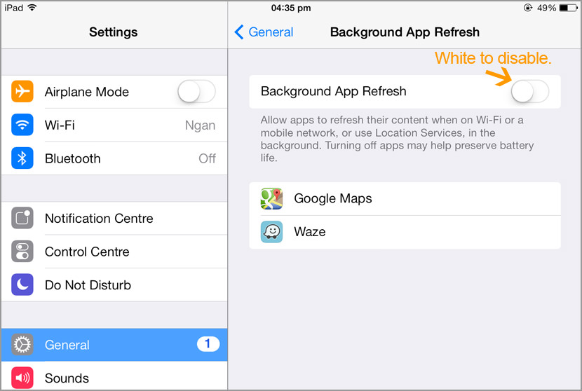 ios save battery turn off background app refresh Awesome Tips On Extending iPhone iOS8 Battery Life For 24 Hours