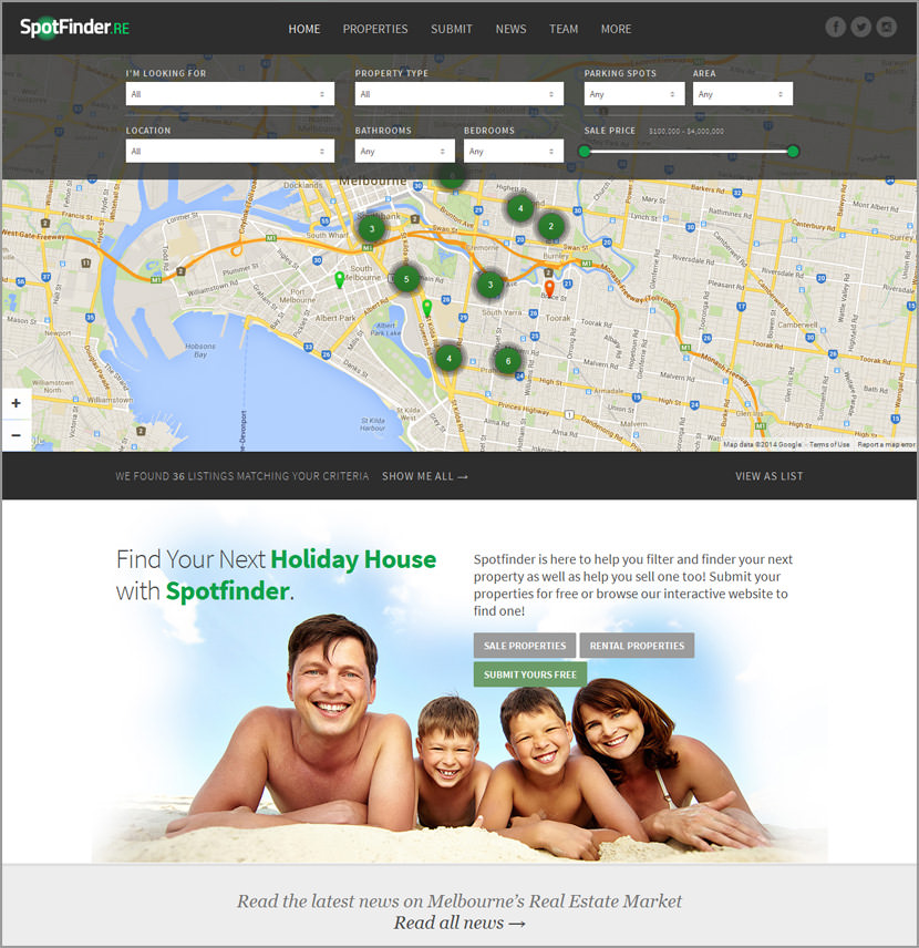 spot finder real estate wordpress