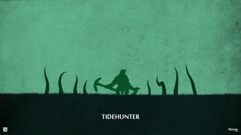 Tide Hunter download dota 2 heroes minimalist silhouette HD wallpaper