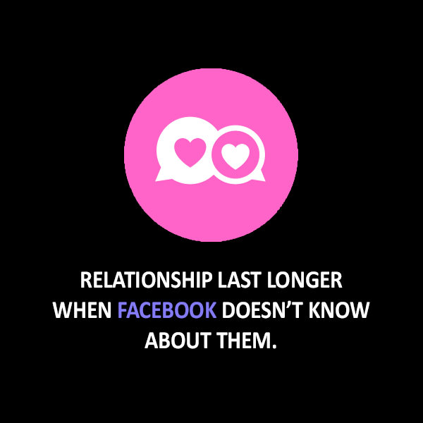 Relationship last longer when Facebook doesn't know about them.