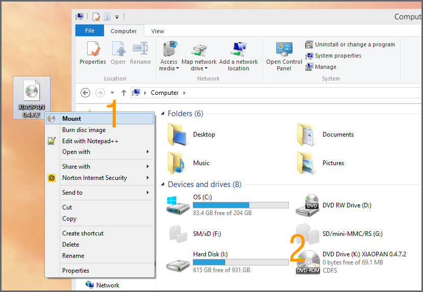 virtual optical disk file windows 10