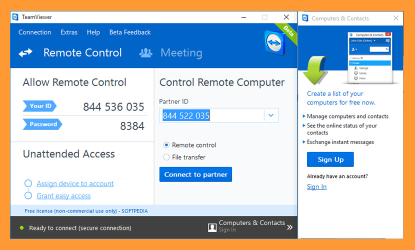 Using teamviewer vpn to connect to windows client from mac to mac