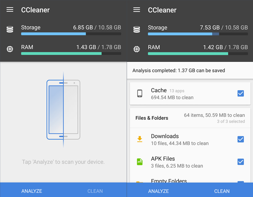 ccleaner android junk Free Apps To Clean Up Android And Free Up Storage Space