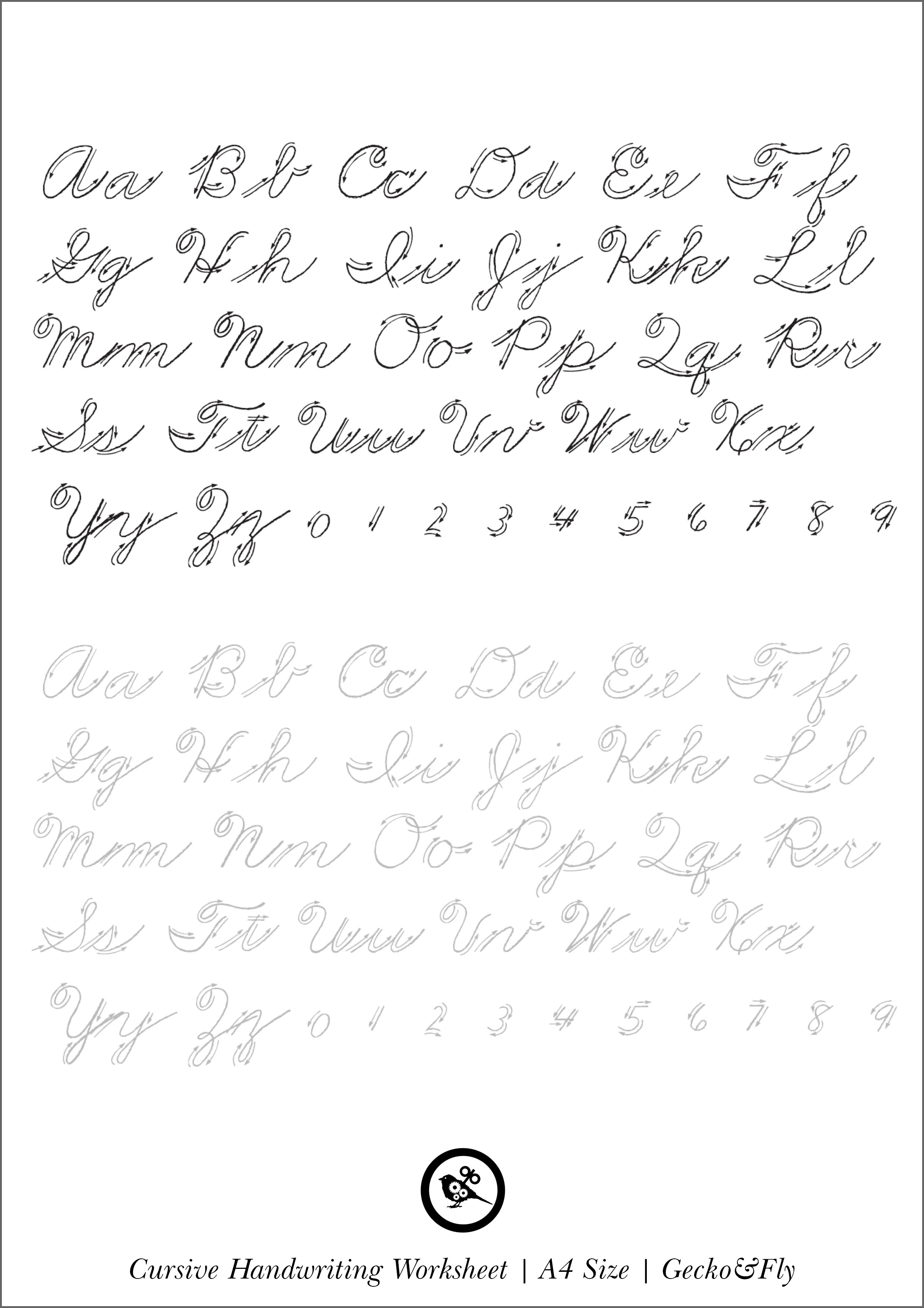 5 Printable Cursive Handwriting Worksheets For Beautiful ...