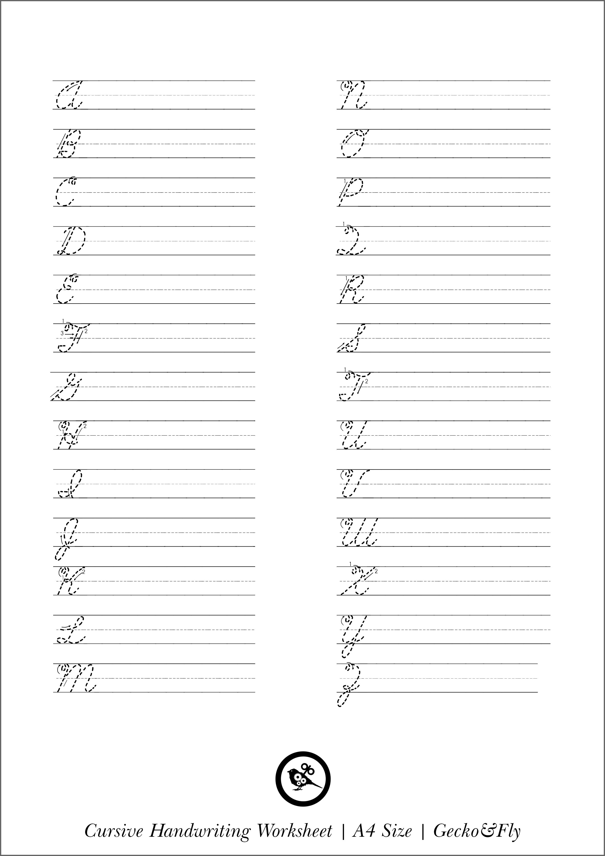 Learning cursive writing for adults
