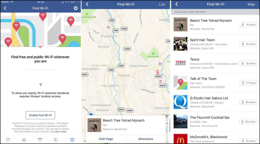 Facebook WiFi locator