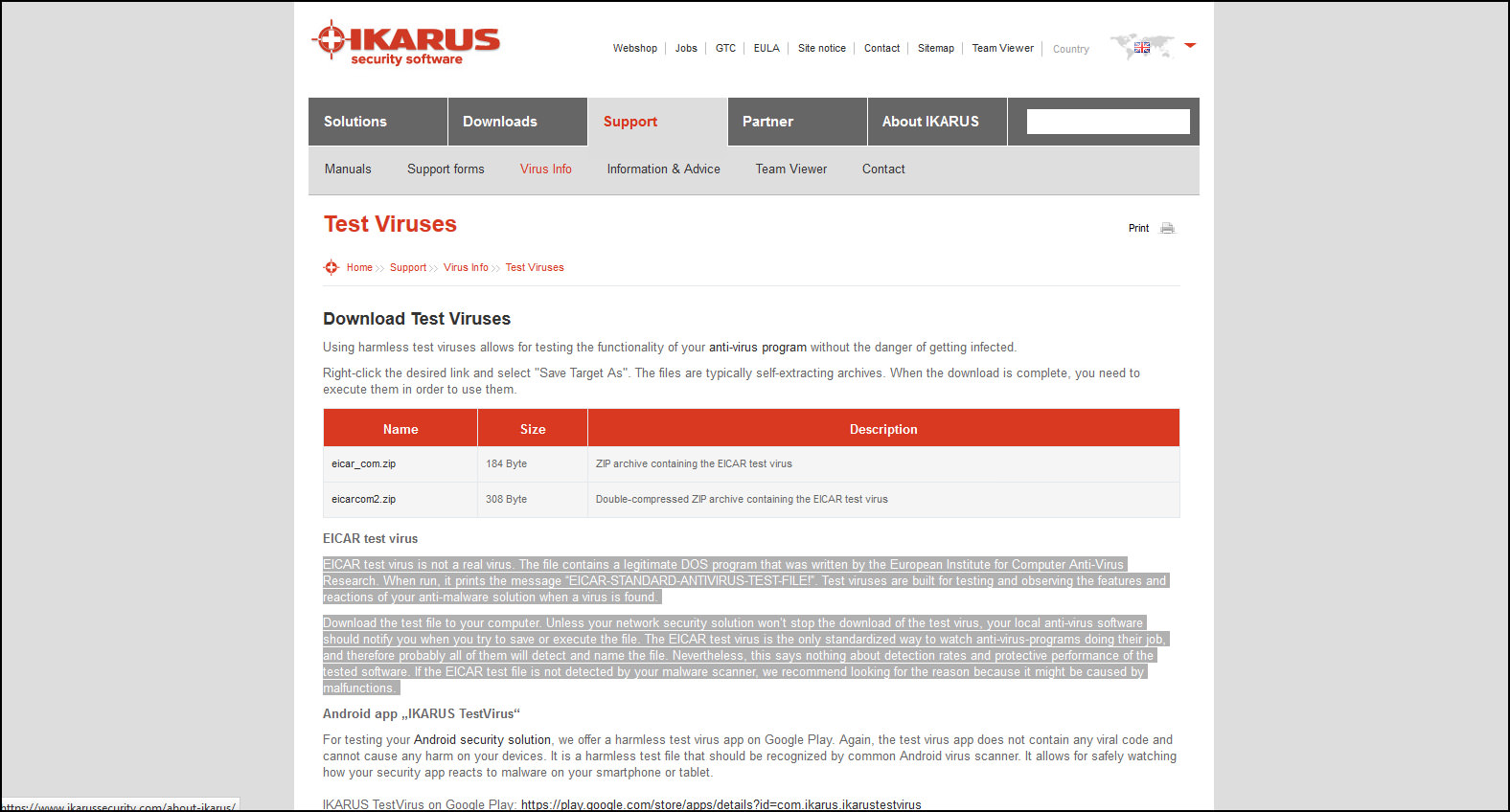 IKARUS TestVirus - Apps on Google Play