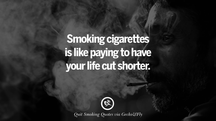rygning af cigaretter er som at betale for at få dit liv kortere. Motiverende Slogans til at hjælpe dig med at holde op med at ryge og stoppe lungecancer