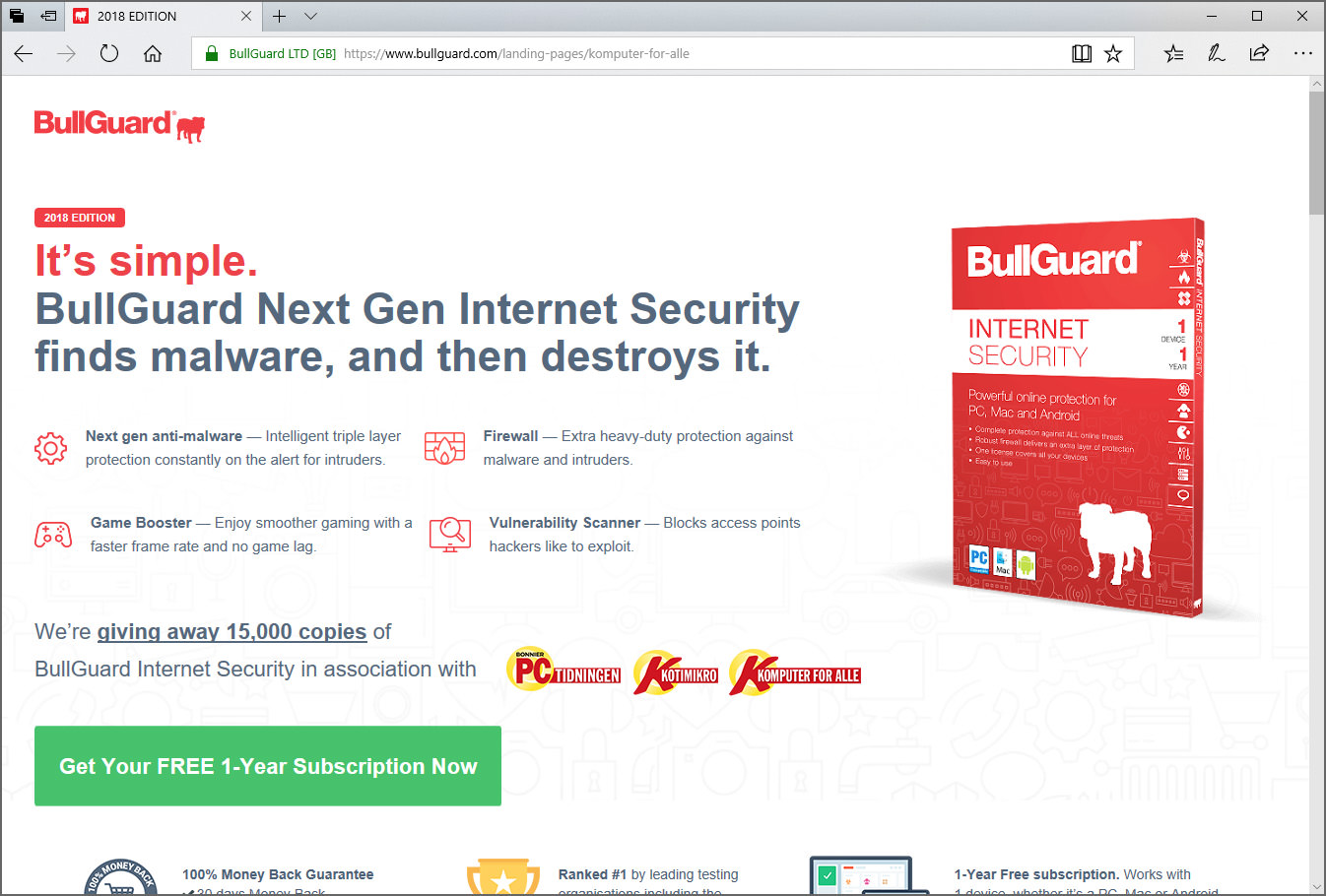 free bullguard internet security 2018