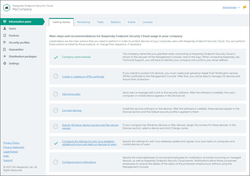 Kaspersky Endpoint Security screenshot