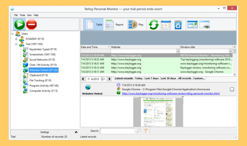 Refog Personal Monitor