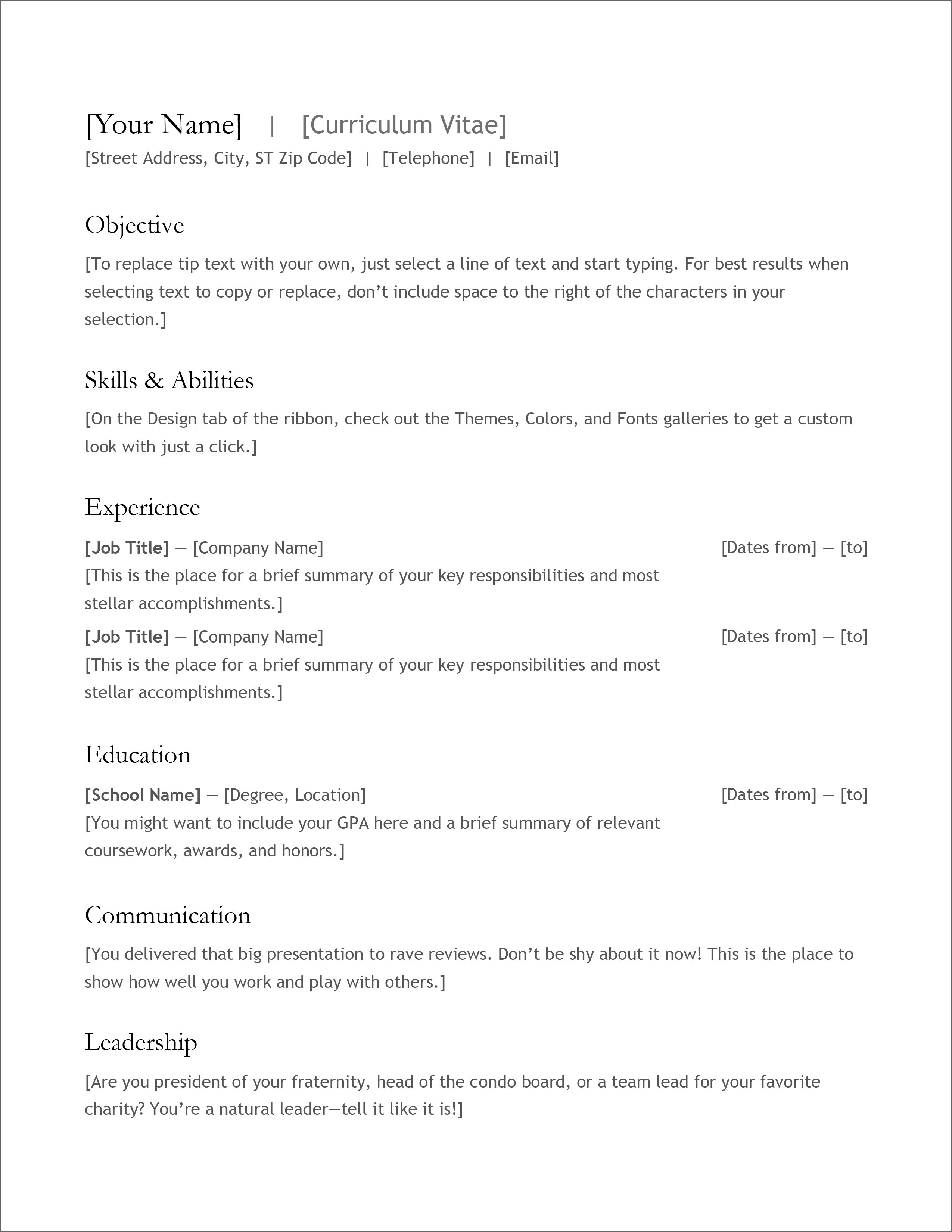 45 Free Modern Resume Cv Templates Minimalist Simple