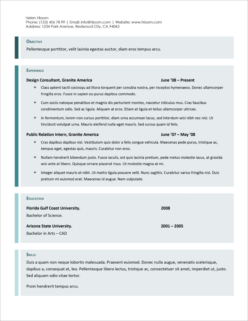 modern cv template microsoft word