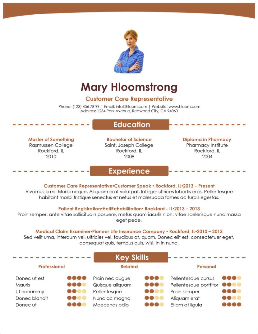 Screenshot of resume and CV template in Microsoft Office Docx format or Google Docs format that is available for download for free