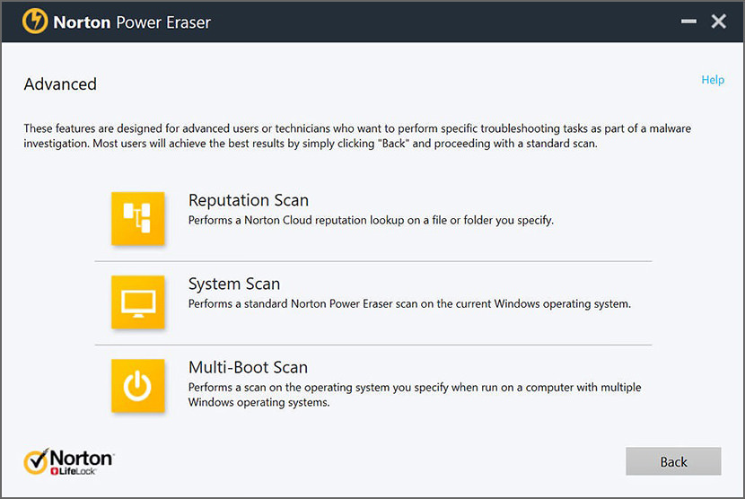 Malware portable. Norton Power Eraser logo.