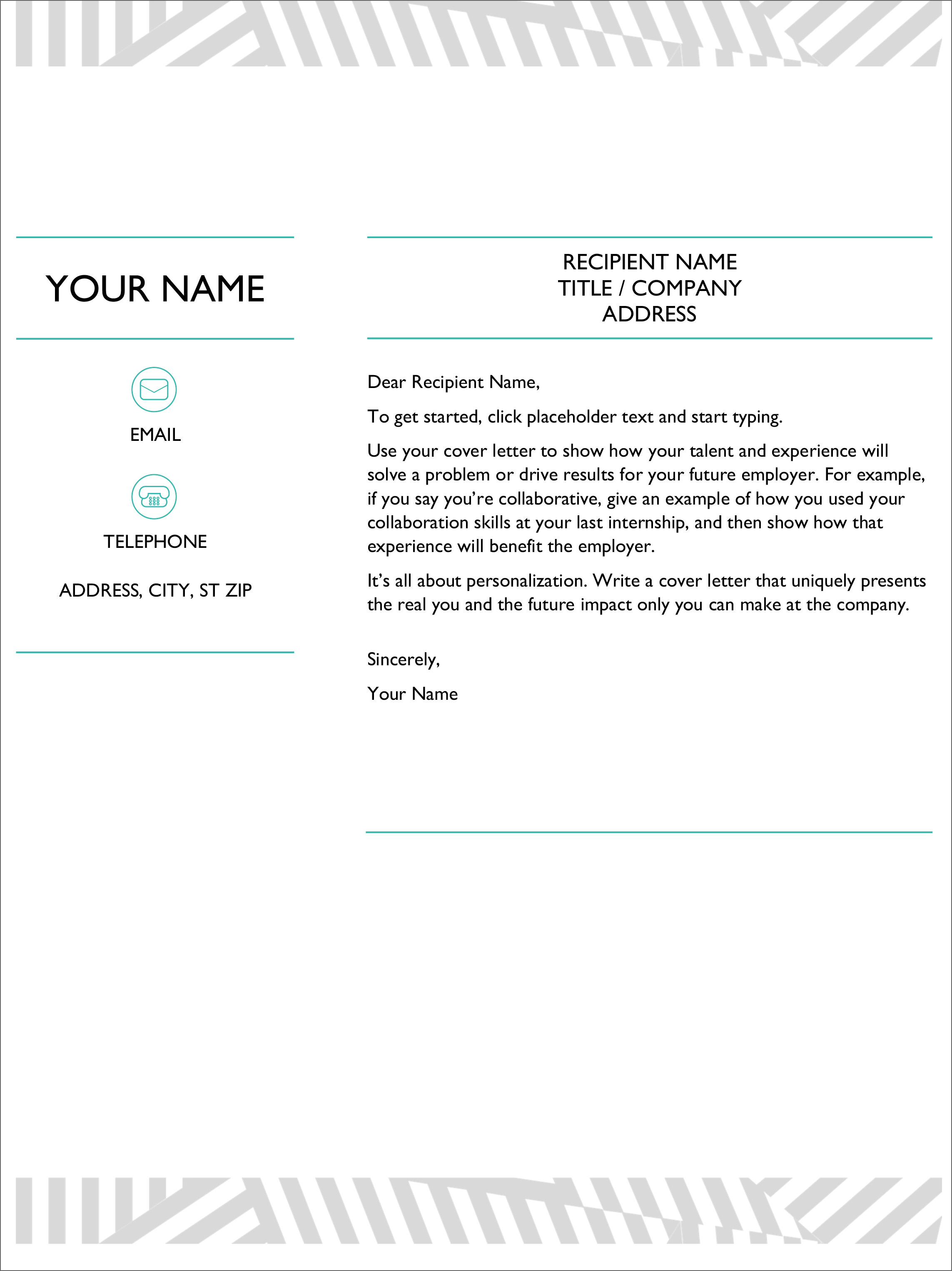 Simple Cover Letter Cover Letter Template Editable Cover 