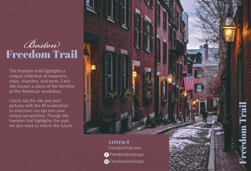 Screenshot of boston travel brochure template