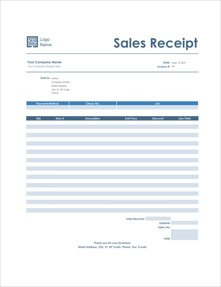14 Free Receipt Templates - Download For Microsoft Word, Excel, And ...
