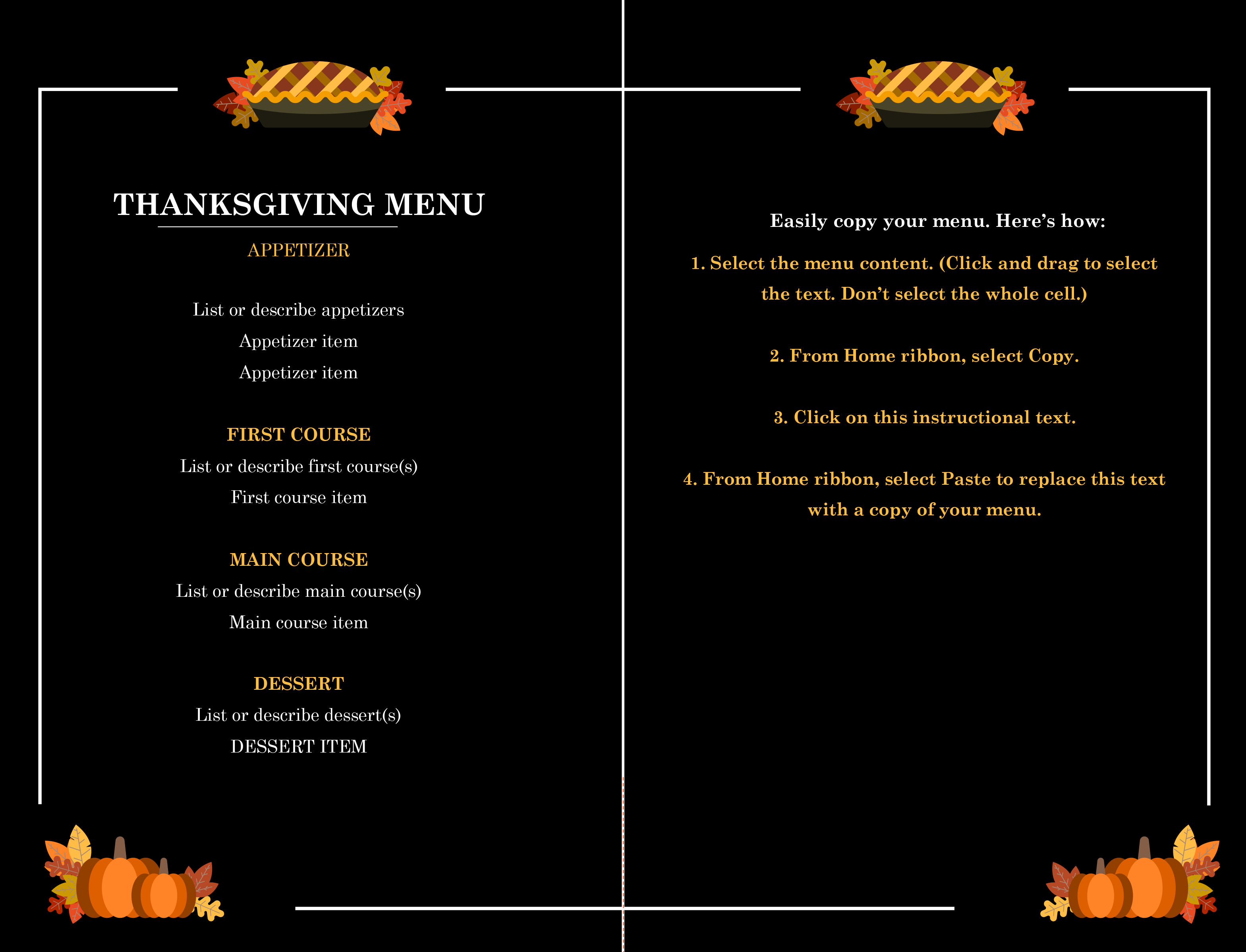 23 Free Simple Menu Templates For Restaurants, Cafes, And Parties Regarding Word Document Menu Template