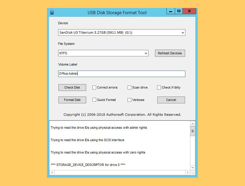 windows usb format tool