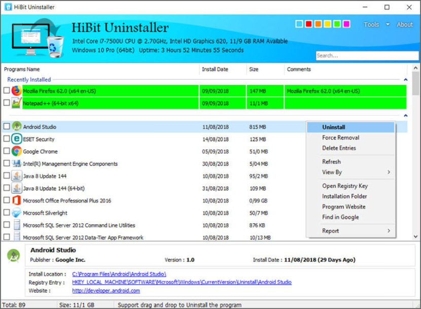 HiBit Uninstaller 3.1.62 download the last version for windows