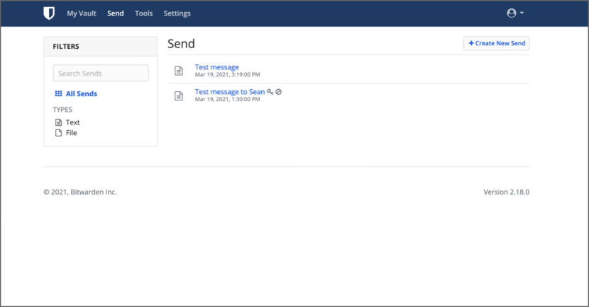 Bitwarden Send