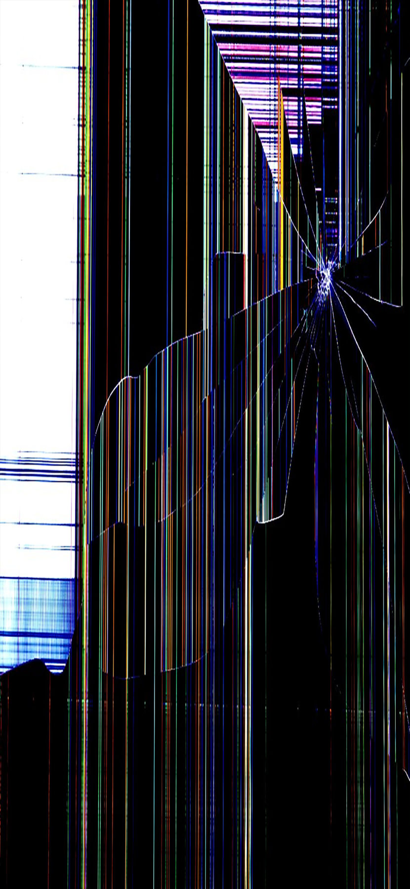 Broken cracked screen wallpaper for Apple iPhone or Android smartphone, ideal for pranks