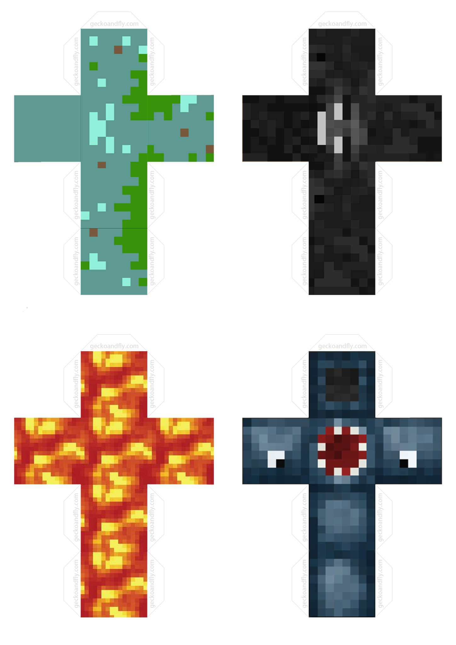 Free 24 Printable DIY Minecraft Cube Papercraft Templates