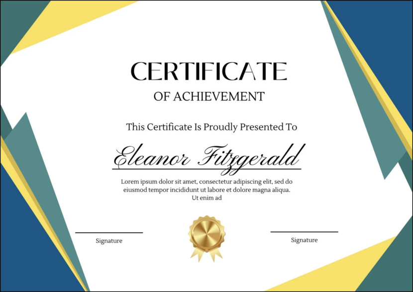 Blue Modern Achievement Certificate