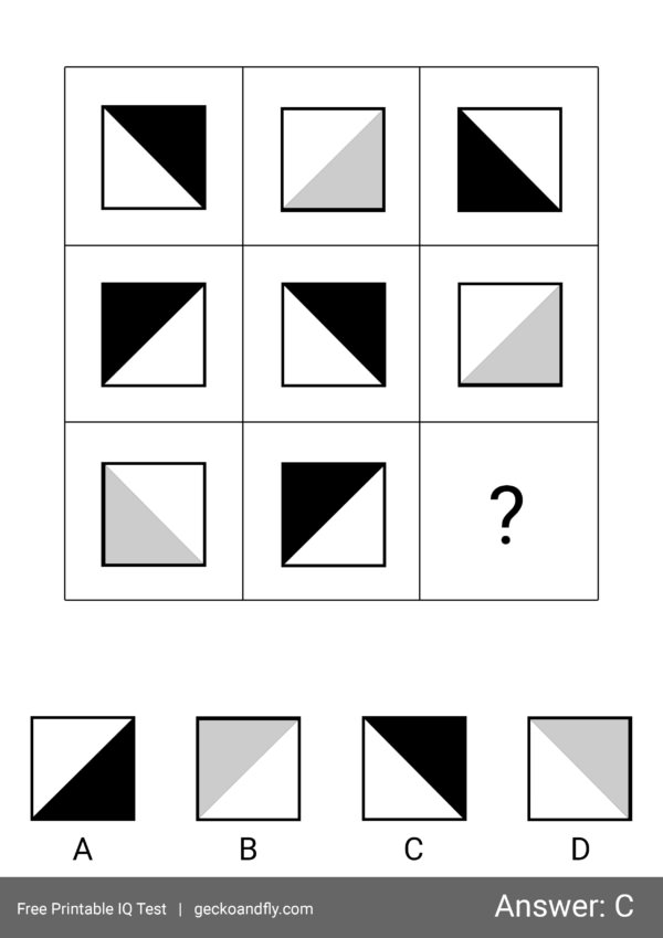 60 Free Printable IQ Test For Kids From 5 to 16 years old [ Part 2 ]