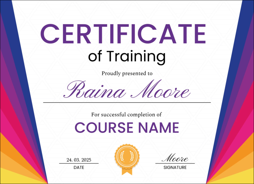 Free Training Certificate