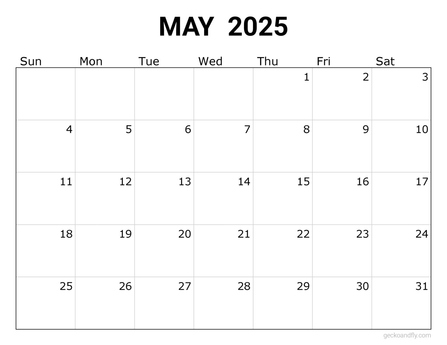 12 Free Printable 2025 Monthly Calendars - Simple & Minimalist Style
