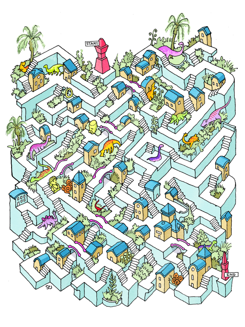 fun dinosaur maze for kids