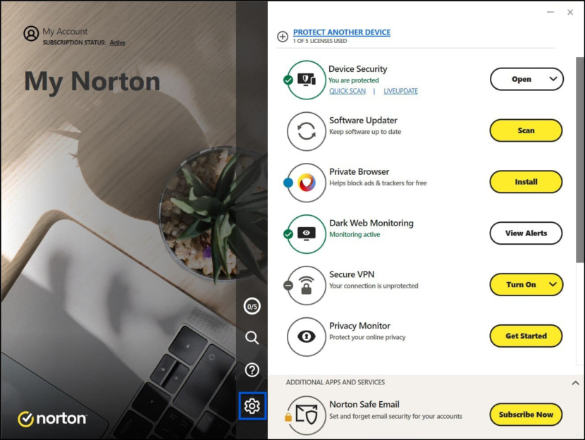 Norton 360 and Antivirus Plus Screen Shots