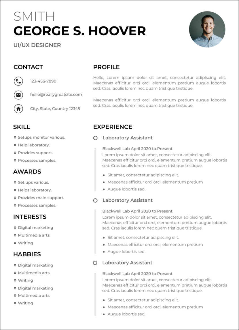 Download Printable Simple Professional Elite Resume