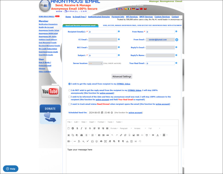 7 free send anonymous email sites no registration