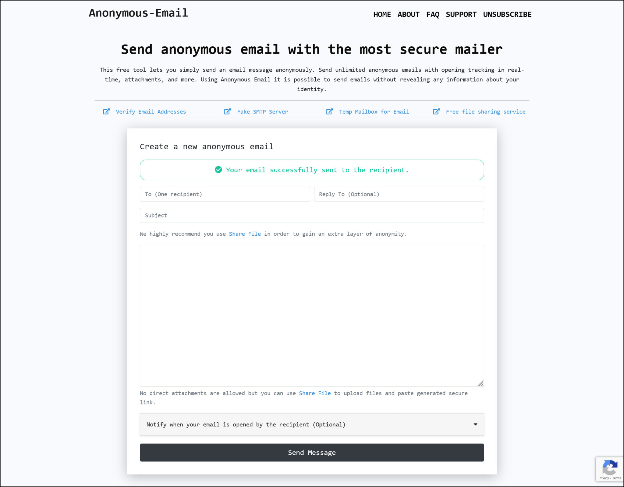 7 free send anonymous email sites no registration