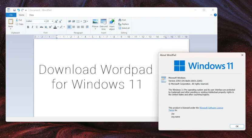 Download Microsoft WordPad.exe