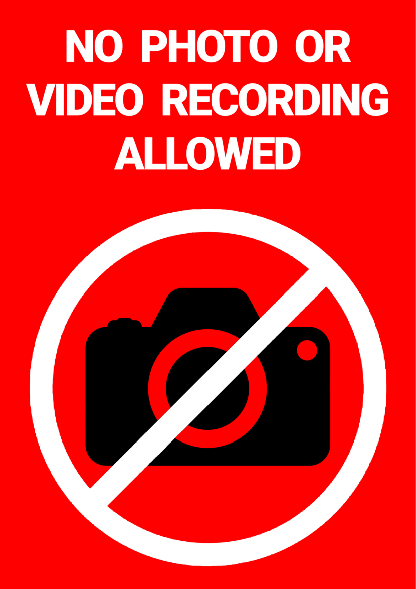 No Photo and Video Recording Allowed Free Printable Signs