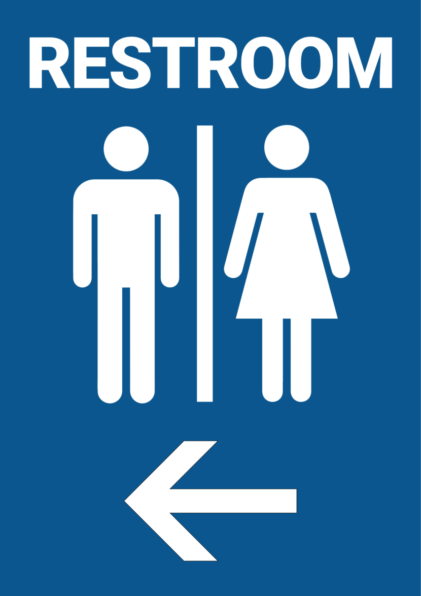 Restroom Arrow Left Free Printable Signs