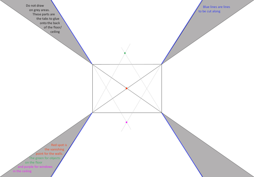 Reverse Perspective Rooms Illusion template