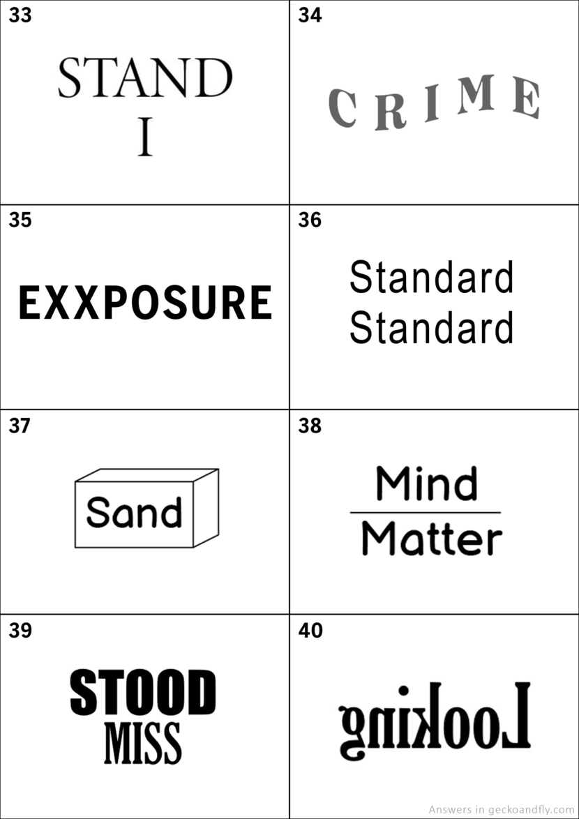 Tricky Rebus Puzzles With Answers For Kids