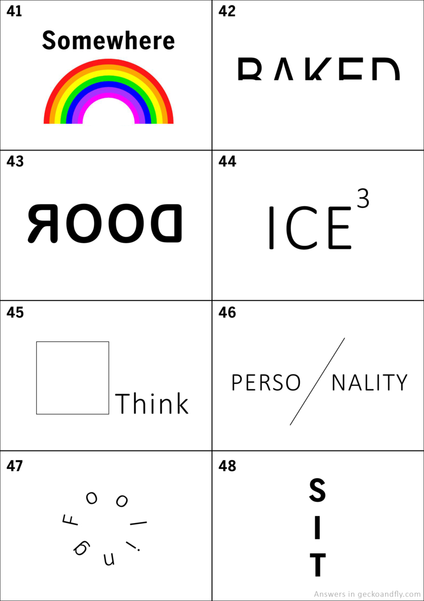 Tricky Rebus Puzzles With Answers For Kids
