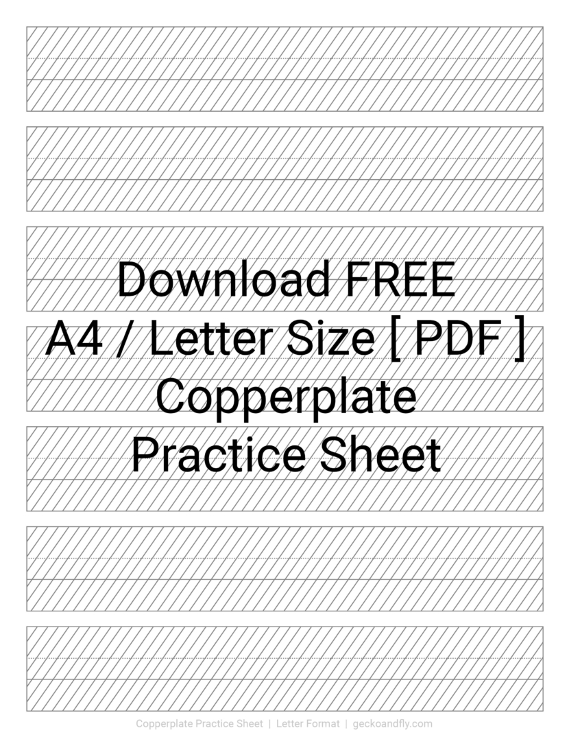 Printable Calligraphy Copperslate Paper Template in A4 and Letter size