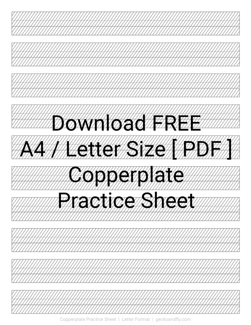 Printable Calligraphy Copperslate Paper Template in A4 and Letter size