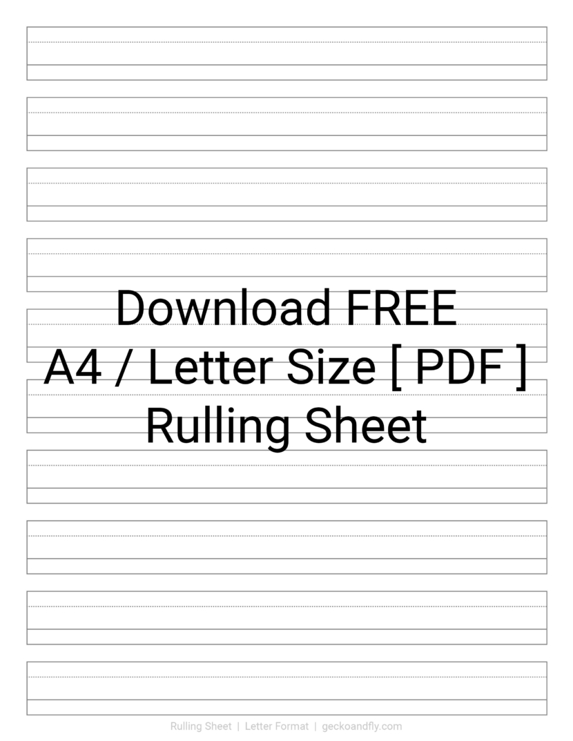 Printable Calligraphy Rulling Sheet Template in A4 and Letter size