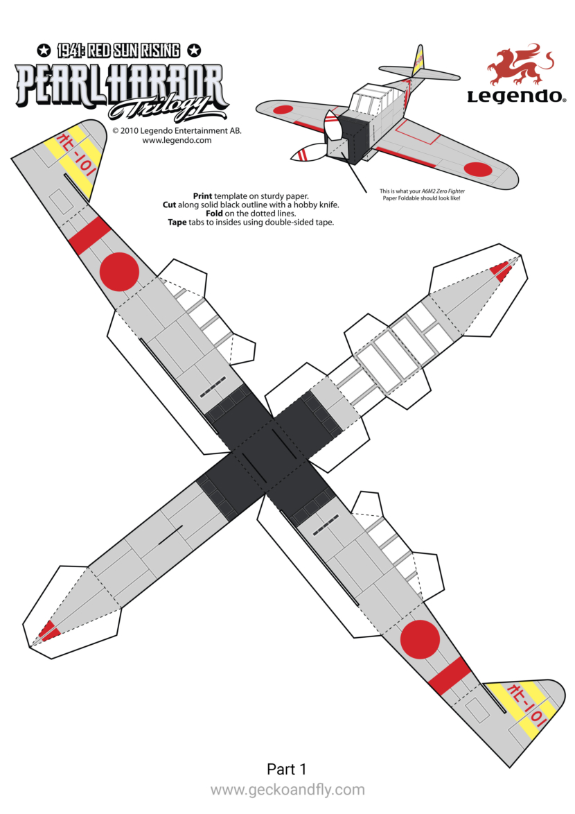 legendo printable paper plane japanese zero