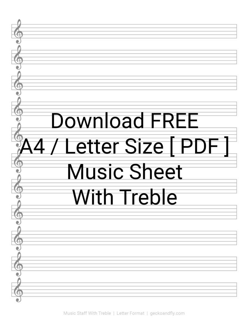 Printable Music Manuscript Paper Music Sheet With Treble Download Free in PDF